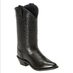Black Leather Cowgirl Boots